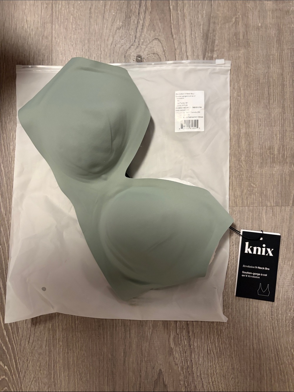 knix Strapless Molded Bra in Sage Green